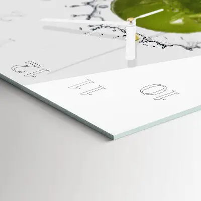 Quadratische wanduhr modern Wasser mit Kalk