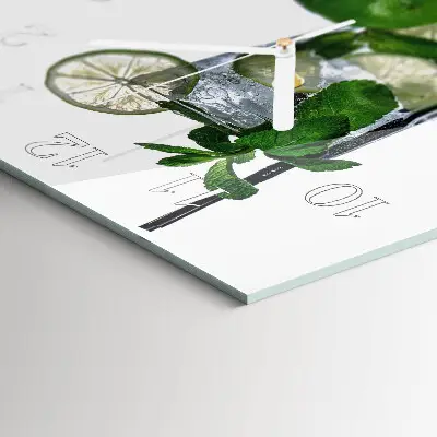 Quadratische wanduhr Limette und Minze