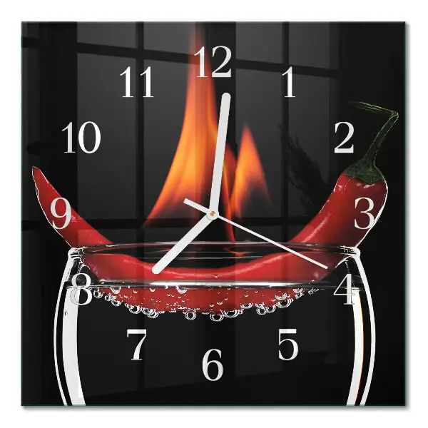 Wanduhr mit motiv quadratisch Scharfe Chili