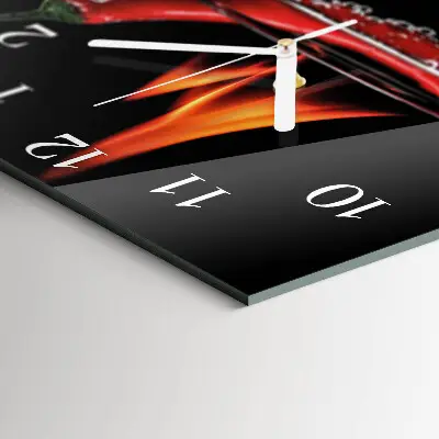 Wanduhr mit motiv quadratisch Scharfe Chili