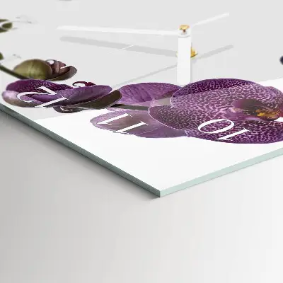 Wanduhr mit motiv quadratisch Orchidee