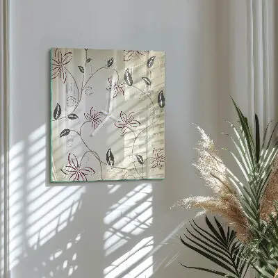 Glasuhr quadratisch Floristische Kunst