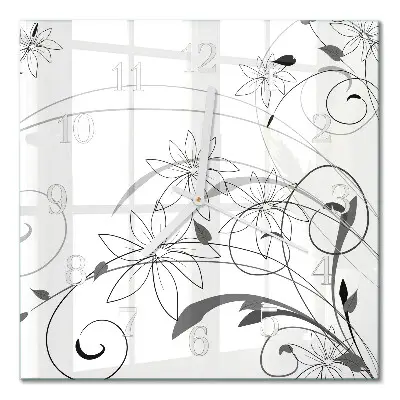 Quadratische wanduhr Floristische Kunst