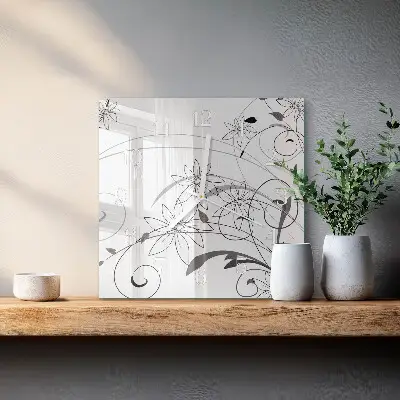 Quadratische wanduhr Floristische Kunst