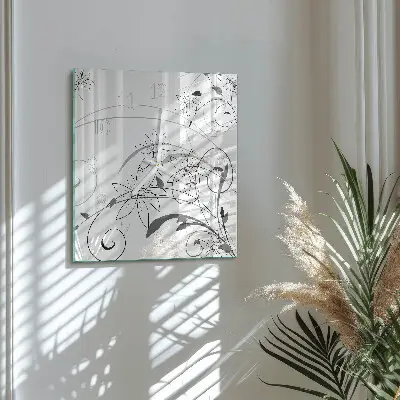 Quadratische wanduhr Floristische Kunst