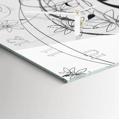 Quadratische wanduhr Floristische Kunst