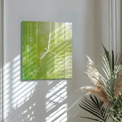 Quadratische wanduhr modern Gras