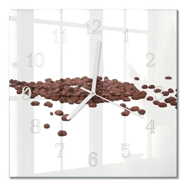 Quadratische wanduhr Kaffeebohnen