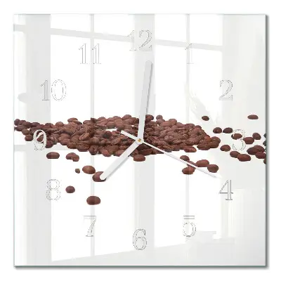 Quadratische wanduhr Kaffeebohnen