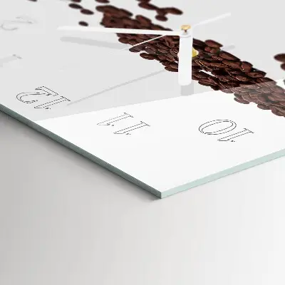 Quadratische wanduhr Kaffeebohnen