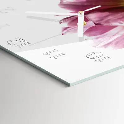Glasuhr quadratisch Tulpen