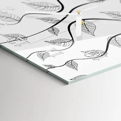 Glasuhr quadratisch Blattkunst