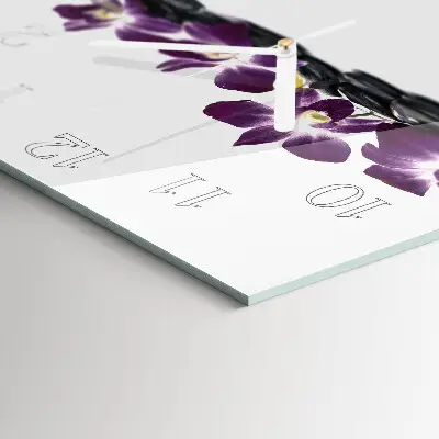 Wanduhr mit motiv quadratisch Orchidee
