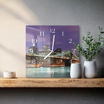 Glasuhr quadratisch Die Brücke am Horizont