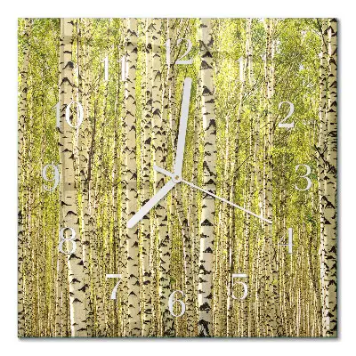 Wanduhr mit motiv quadratisch Birkenwald