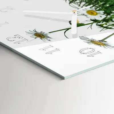 Quadratische wanduhr modern Gänseblümchen