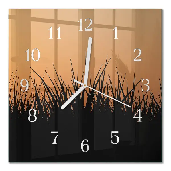 Quadratische wanduhr modern Gras