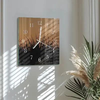 Quadratische wanduhr modern Gras