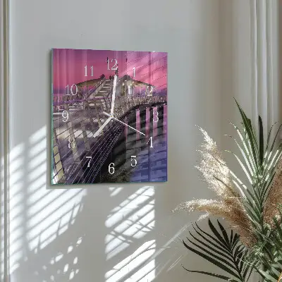 Wanduhr mit motiv quadratisch Pier