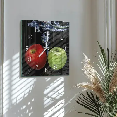 Moderne wanduhr quadratisch Äpfel