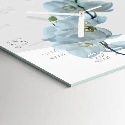 Quadratische wanduhr Orchidee