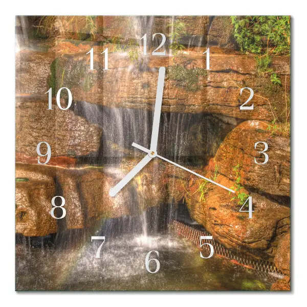 Quadratische wanduhr Wasserfall