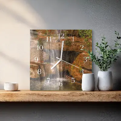 Quadratische wanduhr Wasserfall