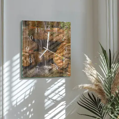 Quadratische wanduhr Wasserfall