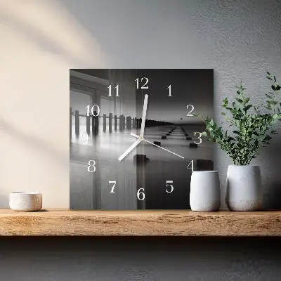 Moderne wanduhr quadratisch Meer