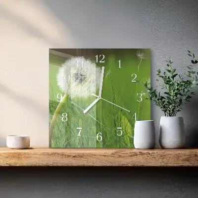 Wanduhr mit motiv quadratisch Löwenzahn