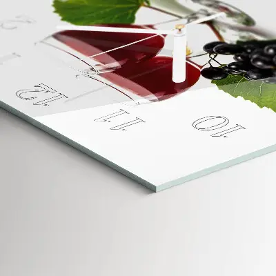 Glasuhr quadratisch Trauben für Wein