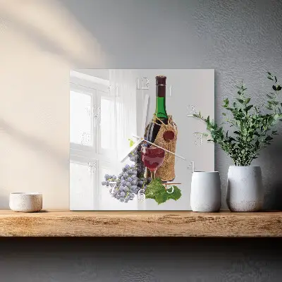 Moderne wanduhr quadratisch Trauben für Wein