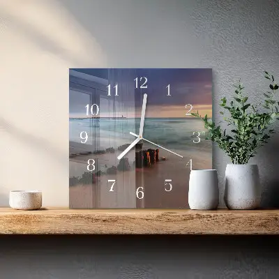 Moderne wanduhr quadratisch Strand Meer