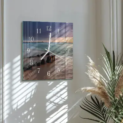 Moderne wanduhr quadratisch Strand Meer