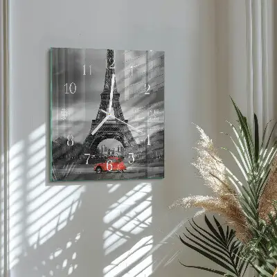 Moderne wanduhr quadratisch Eiffelturm-Auto