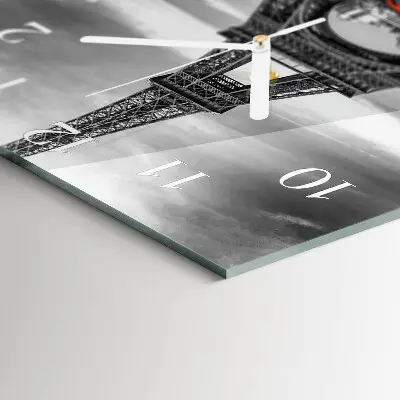 Moderne wanduhr quadratisch Eiffelturm-Auto