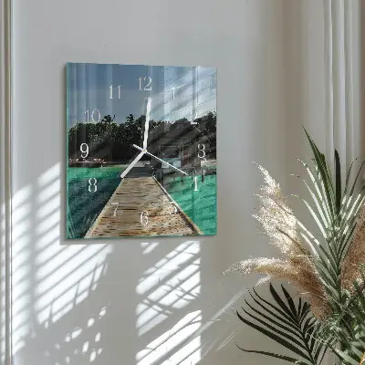 Quadratische wanduhr Seepalmen