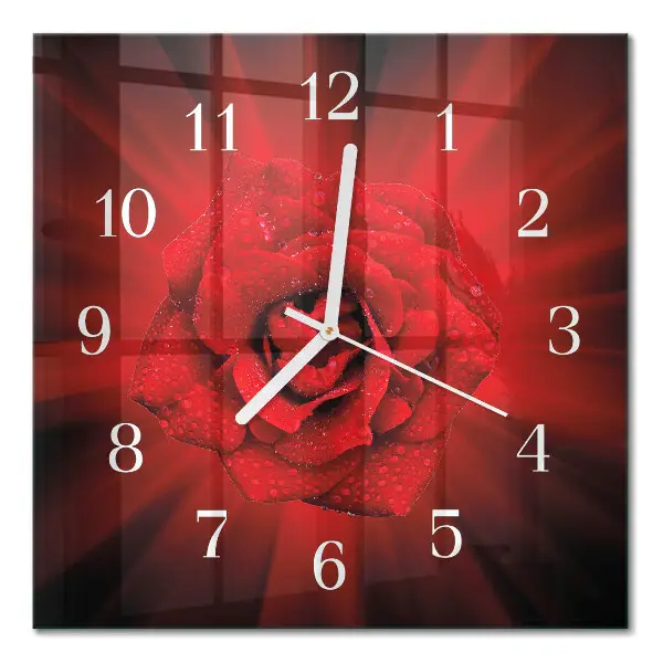 Moderne wanduhr quadratisch Rose