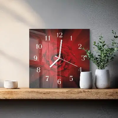 Moderne wanduhr quadratisch Rose