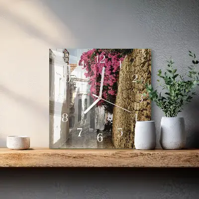 Wanduhr mit motiv quadratisch Blumenallee
