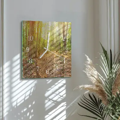 Quadratische wanduhr Waldweg