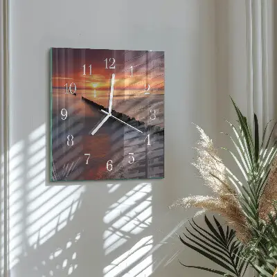 Quadratische wanduhr Sonne des Meeres
