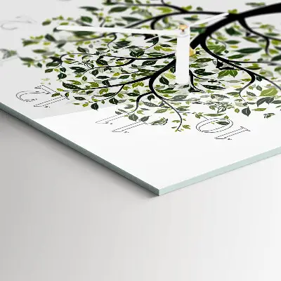 Wanduhr mit motiv quadratisch Baum