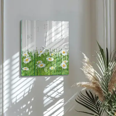 Quadratische wanduhr Gänseblümchen