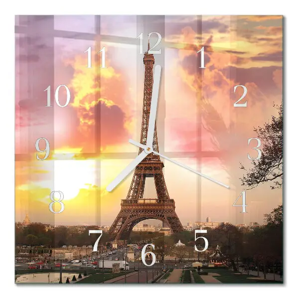 Glasuhr quadratisch Eiffelturm Paris