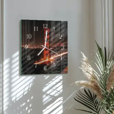 Wanduhr mit motiv quadratisch Brücke