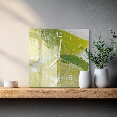 Quadratische wanduhr Wasser mit Kalk