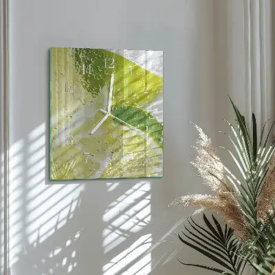 Quadratische wanduhr Wasser mit Kalk