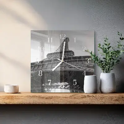 Wanduhr mit motiv quadratisch Eiffelturm Paris