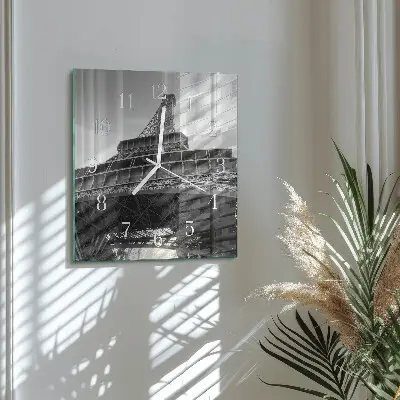 Wanduhr mit motiv quadratisch Eiffelturm Paris